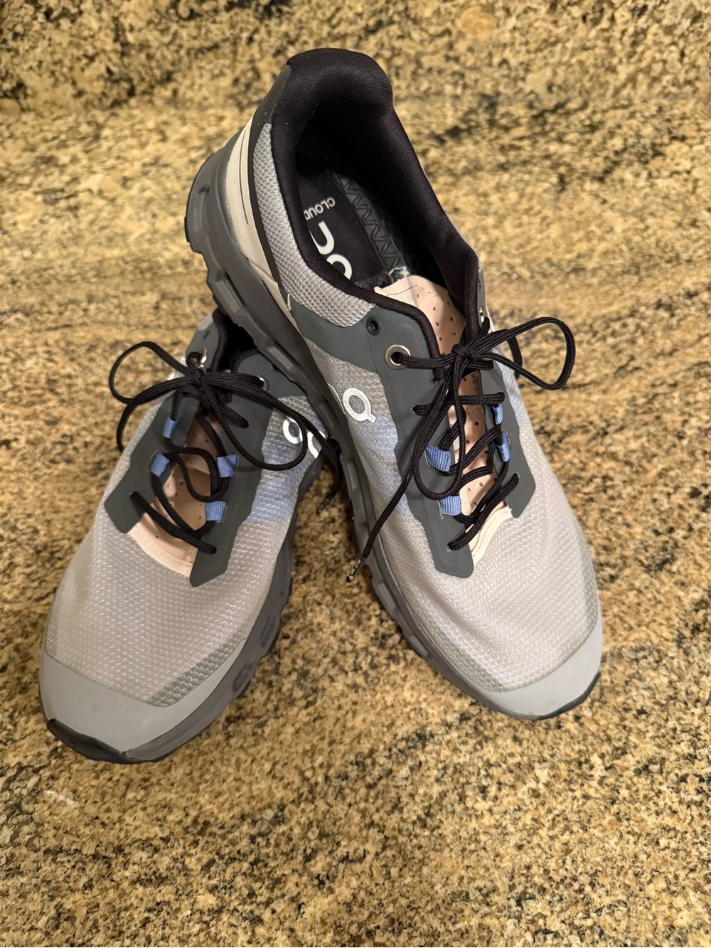 On Running Cloud Lightweight Womens Hiking Shoe - Gray/Black/Light Blue